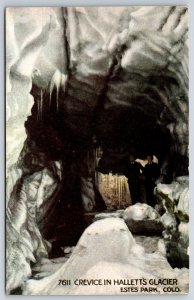 Estes Park Colorado~Hallett's Glacier Crevice~c1910 Postcard