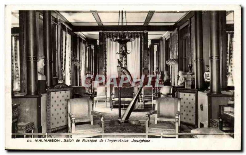 Postcard Malmaison Old Music Room of Empress Josephine Harp