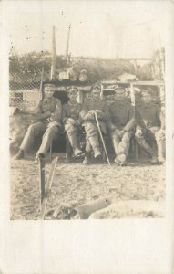 WWI German military infantry soldiers souvenir photo postcard dated 1917