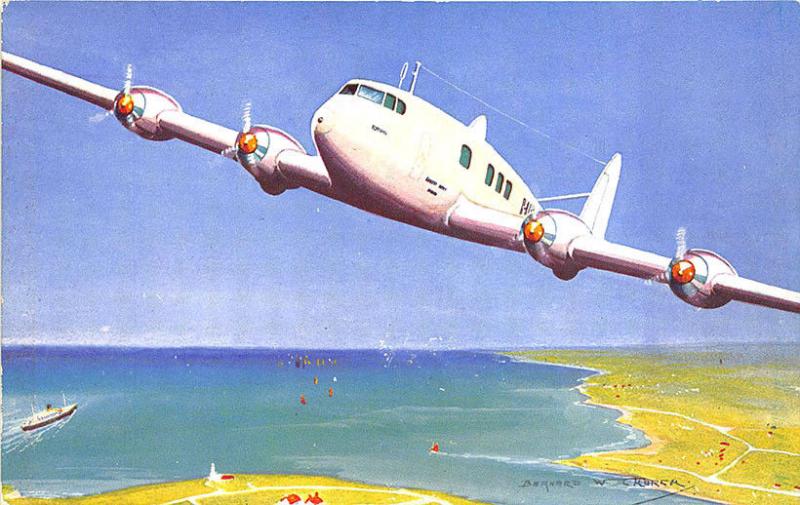De Havilland Albatross Monoplane Signed Bernard W. Hurca Postcard