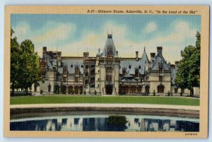 1940 Asheville North Carolina Postcard Biltmore House Building In The Land Sky