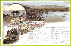 28436 - AUSTRIA - Postcards VINTAGE POSTCARD - Greetings from Bregenz - 1897-