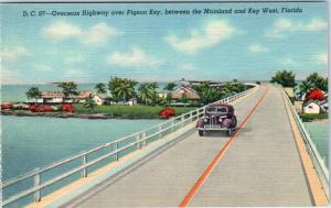 FLORIDA, FL   Overseas Highway over PIGEON KEY between Mainland & Key West 1940s