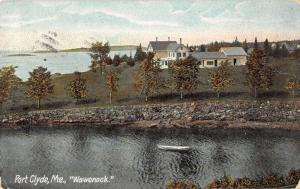 Port Clyde Maine Wawenock Birdseye View Antique Postcard K34176