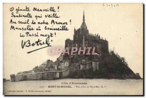 Postcard Old cote d & # 39Emeraude Mont Saint Michel Vue Prize In North East ...