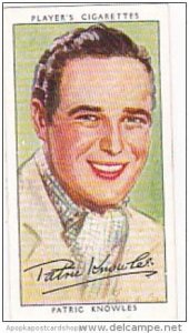 Player Cigarette Card Film Stars 3rd Series No 20 Patric Knowles