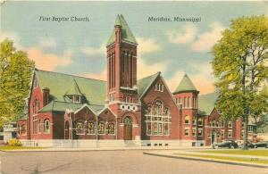 MS, Meridian, Mississippi, First Baptist Church, Colourpicture No. 16085