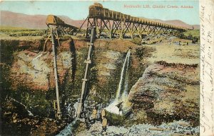 c1910 Postcard Hydraulic Lift, Glacier Creek AK Gold Mining, Posted