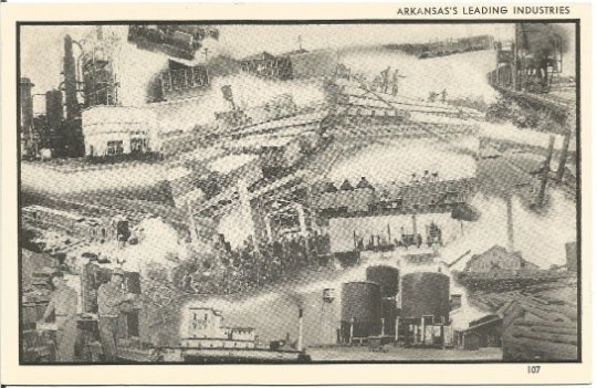 Black and White Collage of Arkansas's Leading Industries Vintage Postcard Indust
