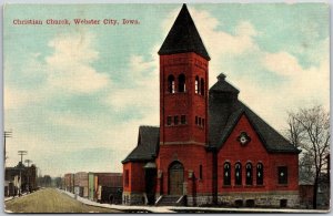Christian Church Webster City Iowa Street View Parish Postcard