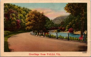 Postcard VA King William County Greetings from Palls LINEN 1940s H24