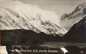 Mount Sefton & Cook New Zealand NZ from Hermitage RPPC Tanner Bros. Postcard D32