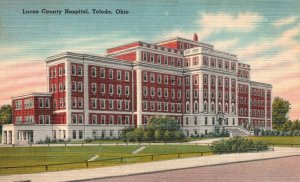 Toledo Ohio View of Lucas County Hospital OH Vintage Postcard c1930