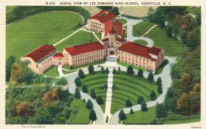 Vintage Postcard 1920's View Lee Edwards High School Asheville North Carolina NC