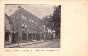 Rochester New Hampshire view from street of Hotel Hayes antique pc DD7556