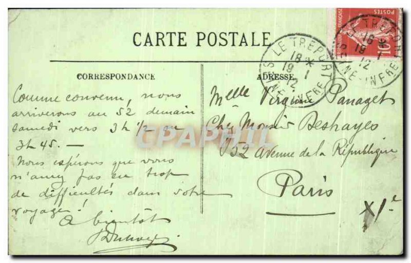 Old Postcard The Lighthouse a storm Day