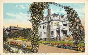Portland Oregon 1920s Postcard Floral Arch Lovejoy Street