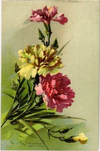 PC FLOWERS ARTIST SIGNED C. KLEIN (a34185)