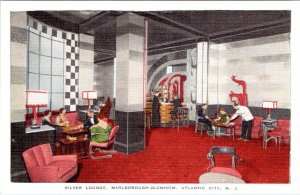 Atlantic City, NJ New Jersey  SILVER LOUNGE~MARLBOROUGH-BLENHEIM HOTEL  Postcard