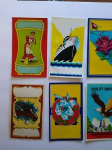 Broom Labels 10 Original Red Bird Swan Horse Ship Boat Atlantic Eagle Vintage