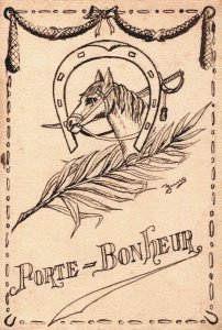 Horse Porte Bonheur Vintage Postcard 04.06