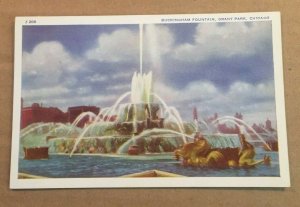 VINTAGE UNUSED .01 POSTCARD - BUCKINGHAM FOUNTAIN, GRANT PARK, CHICAGO, ILL