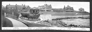 OCHRE POINT AND THE CLIFF WALK NEWPORT RHODE ISLAND PANORAMIC POSTCARD 1906