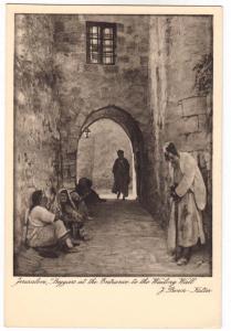 Jerusalem, Beggars at the Entrance to Wailing Wall