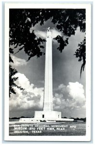 c1940's San Jacinto Memorial Monument And Museum Houston TX RPPC Photo Postcard