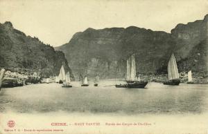 china, Upper Yangtze River, Entrée des Gorges de ou-Chan (1910s) Postcard