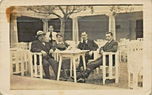 ARMHEM NETHERLANDS 1920 POSTMARK TO NYC-PEOPLE SETTING AT TABLE~PHOTO POSTCARD