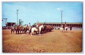 c1960 Parade Scene Top Riders Cowboy Horses Rodeo Sidney Iowa Vintage Postcard