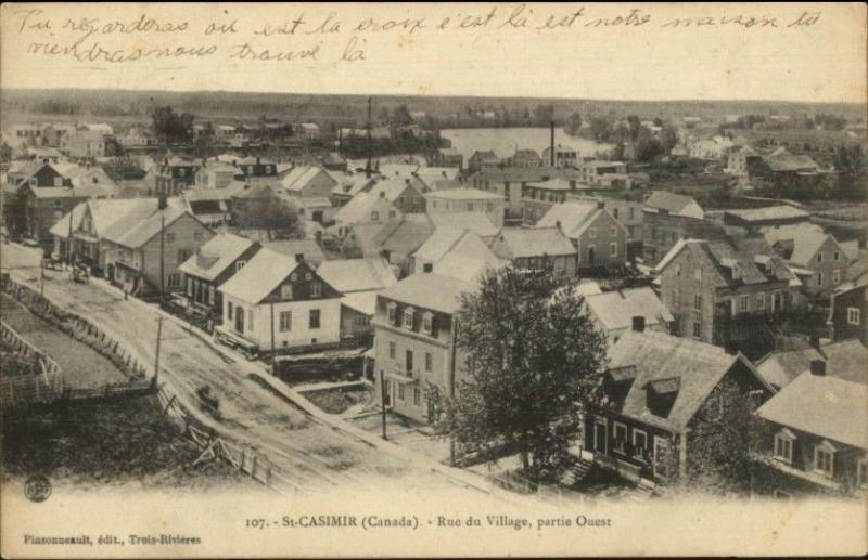 St. Casimir Quebec Rue du Village c1910 Postcard