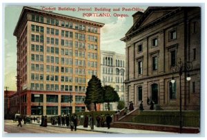 c1910's Corbett Building Journal Building Post Office Portland OR Postcard