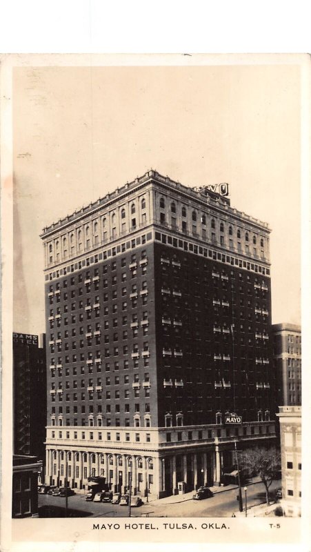 J34/ Tulsa Oklahoma RPPC Postcard c1940s Mayo Hotel Building  48