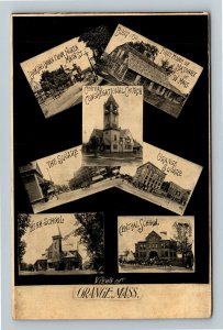 Orange MA-Massachusetts, Multi-Views of Town, Vintage c1910 Postcard