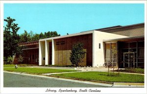 Spartanburg, SC South Carolina  COUNTY LIBRARY  ca1960's Vintage Chrome Postcard