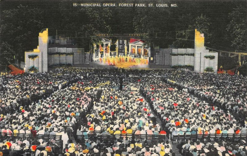 Municipal Opera, Forest Park, St. Louis, Missouri, Early Postcard, Unused