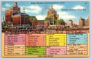 1960 Busy Persons Correspondence Card Atlantic City New Jersey Posted Postcard