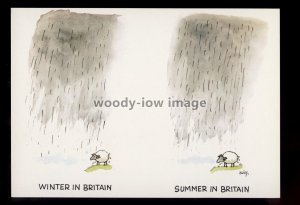 BES060 - Winter in Britain - Summer in Britain - Besley comic postcard