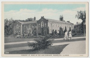 c1920 MUNDELEIN Illinois Ill Postcard CONVENT Mary of the Lake Seminary