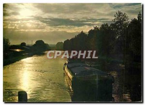 Modern Postcard The Canal du Midi boat Peniche
