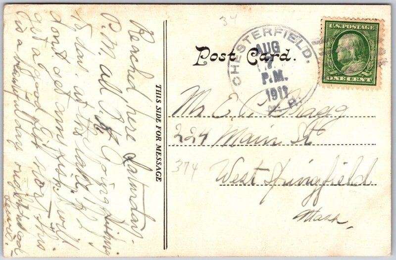 1911 First High Water Over Dam Near Brattleboro Vermont Antique Posted Postcard