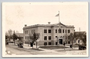 Devils Lake ND Masonic Temple 1916 RPPC Peterson's Photo Postcard V25