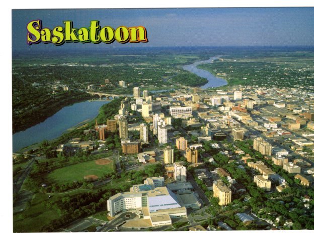Downtown Saskatoon, Saskatchewan, Large Approx. 5 X 7 inch Postcard