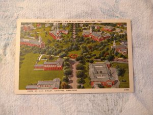 1940's Birdseye View of the Circle, Kingsport, Tennessee Linen Postcard