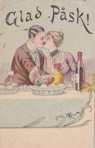 Happy Easter Glad Pask Romantic Couple Kising 1914