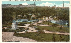 Vintage Postcard Panorama Public Gardens Lake Landscapes Boston Massachusetts MA