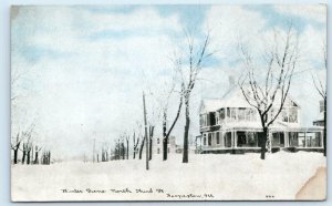 HOOPESTON, Illinois IL ~Winter NORTH THIRD STREET Scene c1914 Photoette Postcard