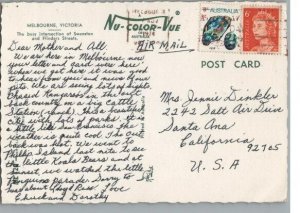 Melbourne Victoria Australia Continental Chrome Postcard - Posted